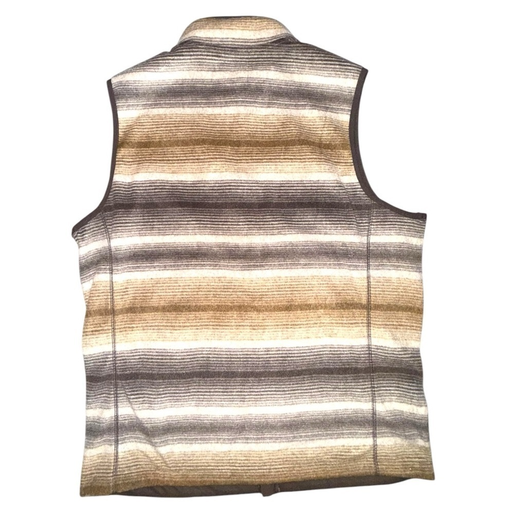 ▶️ Cinch ◀️ Men's Striped Western Polar Fleece Full Zip Vest - Brown. Medium - Picture 14 of 14